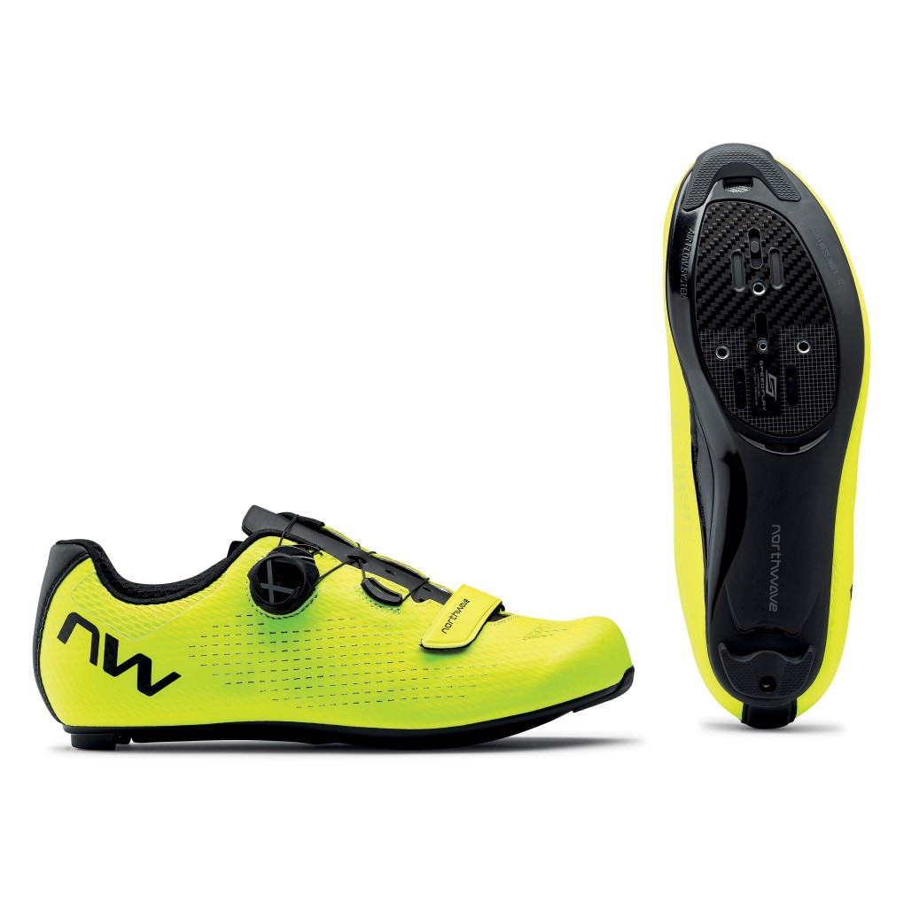 Chaussures Northwave STORM CARBON 2 route jaune Fluo noir