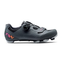 Zapatillas Northwave RAZER 2 WMN Gris Oscuro-Rojo Neon