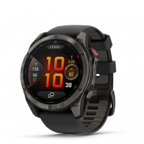 Garmin Fenix 8 Pro - 51mm Amoled Sapphire, Titanio con revestimiento de DLC con correa de silicona negra