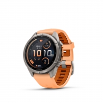 Garmin Fenix 9 Pro � inReach, 43mm Amoled Titanio correa silicona en salm�n/naranja