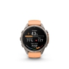 Garmin Fenix 9 Pro � inReach, 43mm Amoled Titanio correa silicona en salm�n/naranja