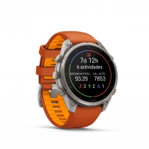 GARMIN FENIX 9 PRO � INREACH, 47MM AMOLED TITANIO CORREA SILICONA NARANJA/NARANJA CLARO