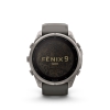 Fenix 9 Pro � inReach, Solar, 51mm Titanio correa silicona gris