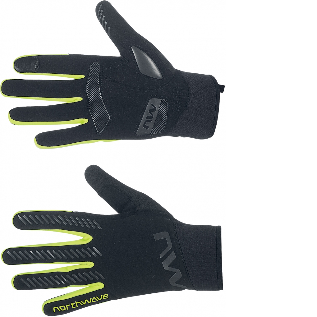 Guantes Northwave ACTIVE GEL Negro-Amarillo Fluo 2025-26