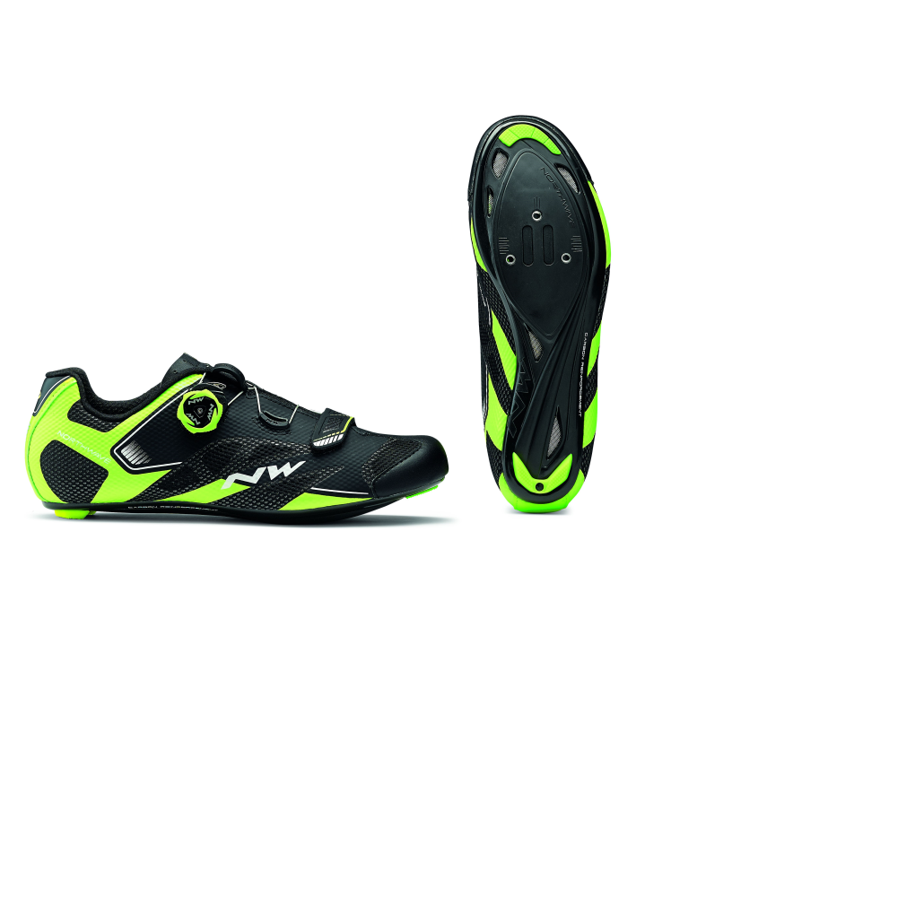 Zapatillas Northwave SONIC 2 PLUS Negro-Amarillo Fluo