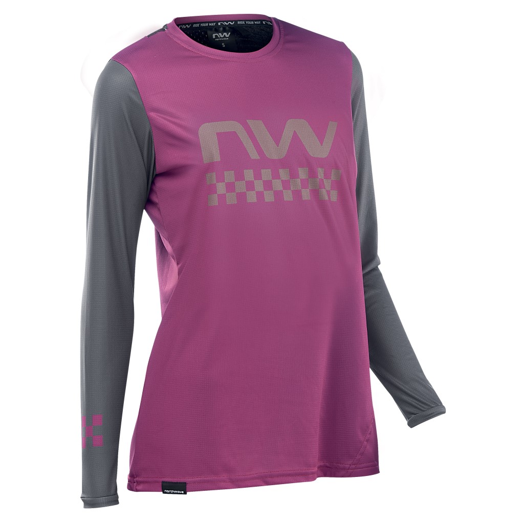 Maillot Northwave manche longues EDGE WOMAN Plum-grise Oscuro