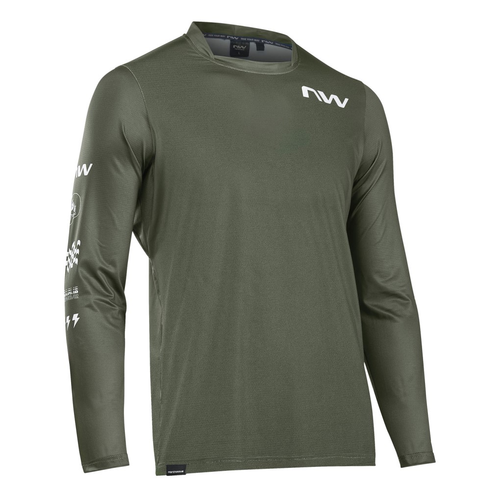 Maillot Northwave manche longues BOMB JERSEY vert Forest
