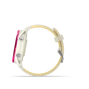 Reloj Garmin Forerunner 570 Aluminio Lila con Correa en Blanco y amarillo 42mm