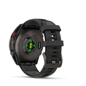 Garmin Fenix 8 Pro - 47mm Amoled Sapphire, Titanio con revestimiento de DLC con correa de silicona negra