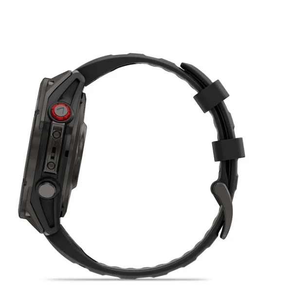 Garmin Fenix 8 Pro - 47mm Amoled Sapphire, Titanio con revestimiento de DLC con correa de silicona negra