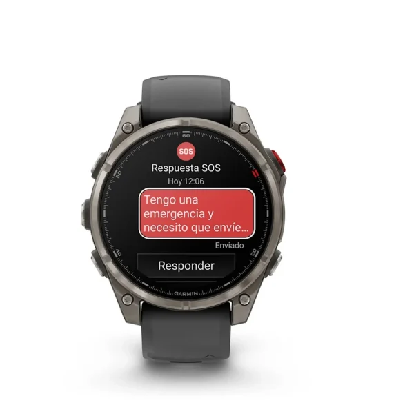 Garmin Fenix 8 Pro - 47mm Amoled Sapphire, titanio con correa de silicona en negro/gris