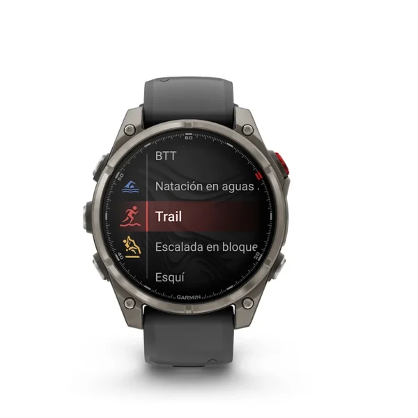 Garmin Fenix 8 Pro - 47mm Amoled Sapphire, titanio con correa de silicona en negro/gris