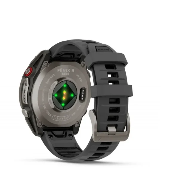 Garmin Fenix 8 Pro - 47mm Amoled Sapphire, titanio con correa de silicona en negro/gris