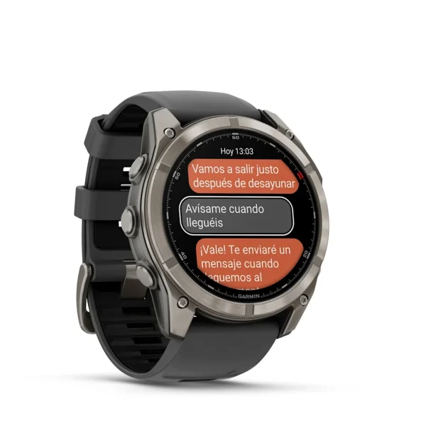 Garmin Fenix 8 Pro - 51mm Amoled Sapphire, Titanio con correa de silicona en negro/gris