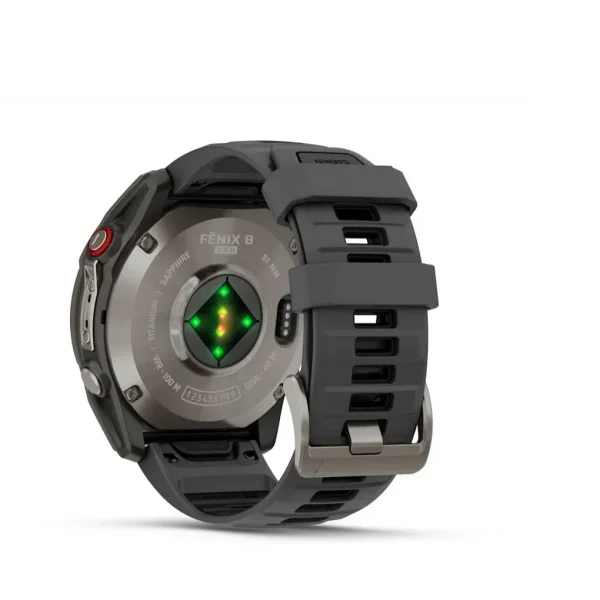 Garmin Fenix 8 Pro - 51mm Amoled Sapphire, Titanio con correa de silicona en negro/gris