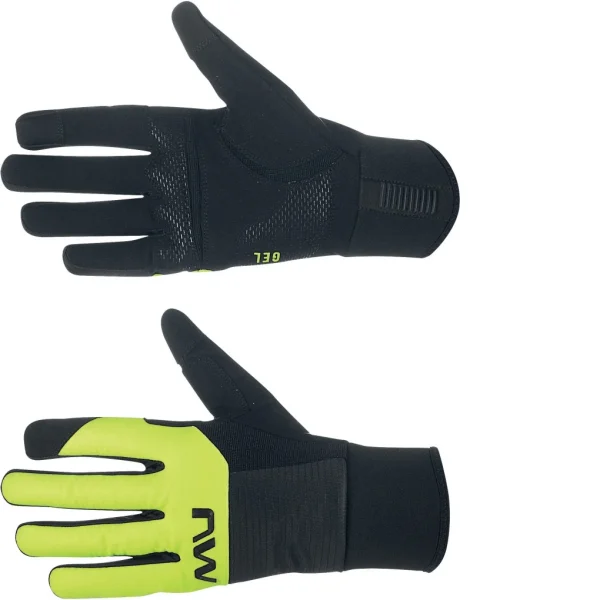 Guantes Northwave FAST GEL Negro-Amarillo Fluo