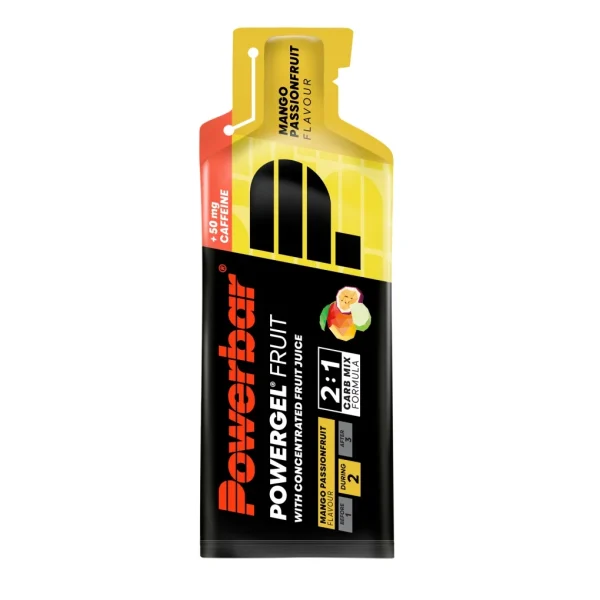 PowerBar PowerGel Mango Fruta de la Pasión Cafeína 24 unidades