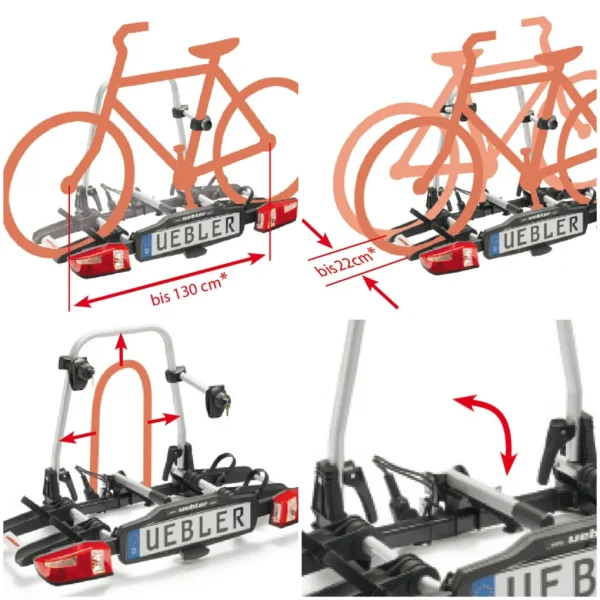 Portabicicletas Plegable Uebler F34 para 3 Bicicletas