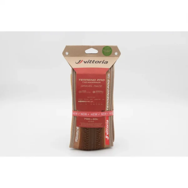 Cubierta Gravel vittoria TERRENO PRO T10 Hardpack 700X45 TLR Hookless Natural-Brown