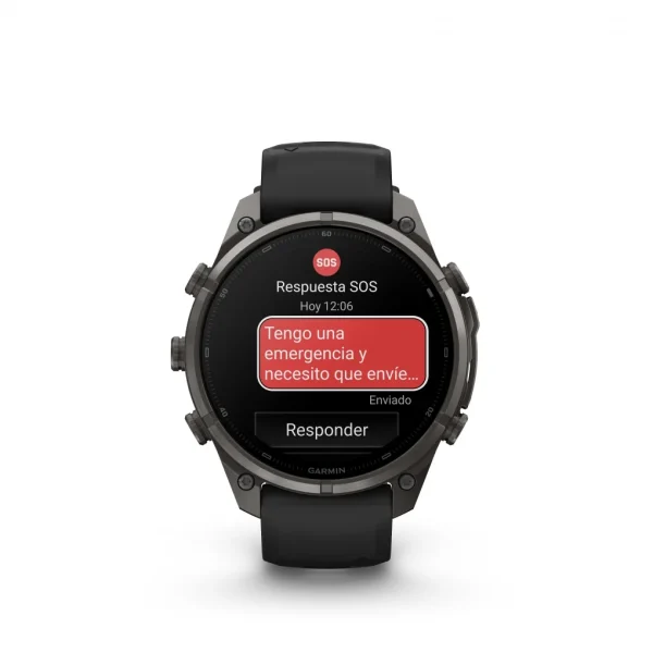 Garmin Fenix 9 Pro – inReach, 47mm Amoled Titanio revesti. de DLC gris carbon correa silicona negro