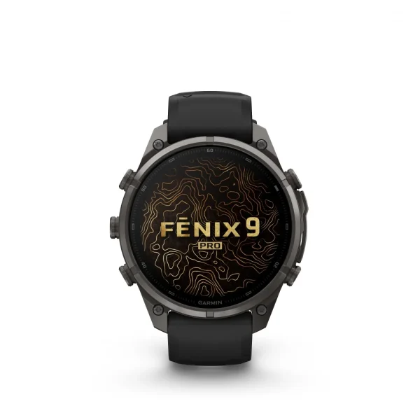 Garmin Fenix 9 Pro – inReach, 47mm Amoled Titanio revesti. de DLC gris carbon correa silicona negro