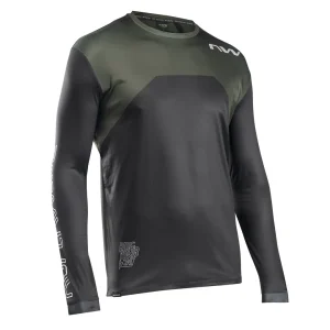 Maillot NORTHWAVE m/l SHARP Negro-Verde Forest