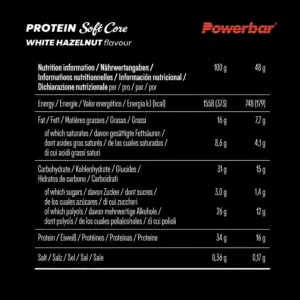 PowerBar Protein Soft Core Chocolate blanco y Avellanas 1u.