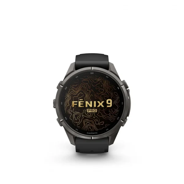 Garmin Fenix 9 Pro – inReach, 43mm Amoled Titanio revesti. de DLC gris carbon correa silicona negro