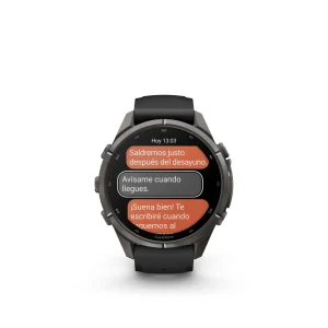 Garmin Fenix 9 Pro – inReach, 43mm Amoled Titanio revesti. de DLC gris carbon correa silicona negro