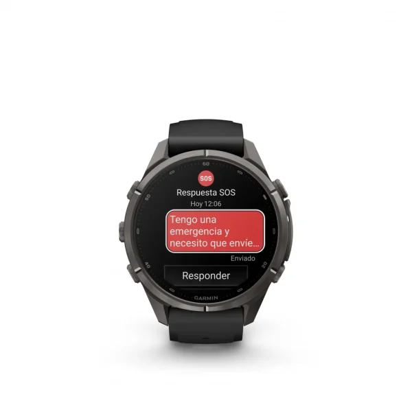 Garmin Fenix 9 Pro – inReach, 43mm Amoled Titanio revesti. de DLC gris carbon correa silicona negro