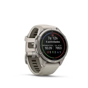 Garmin Fenix 9 Pro – inReach, 43mm Amoled Titanio correa silicona blanco