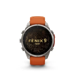 Garmin Fenix 9 Pro – inReach, 47mm Amoled Titanio correa silicona naranja/naranja claro