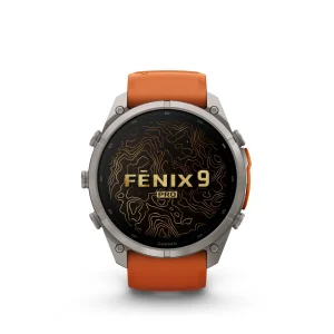 Garmiin Fenix 9 Pro – inReach, 51mm Amoled Titanio correa silicona naranja/naranja claro