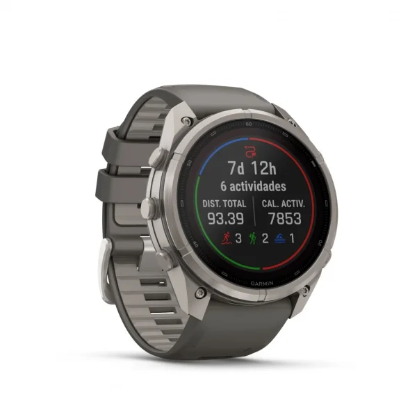 Fenix 9 Pro – inReach, Solar, 51mm Titanio correa silicona gris